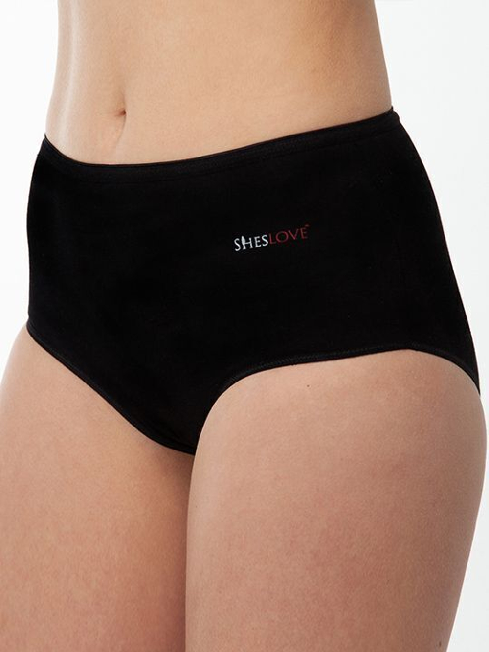 Высокие трусики из модала и хлопка (Размер: XL) (Цвет: черный)