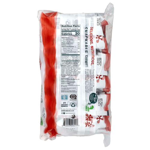 gimMe, снеки из жареных морских водорослей, чили и лайм, 6 пакетиков по 5 г (0,17 унции)