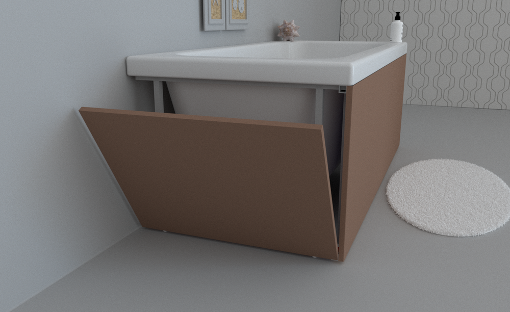 Экран для ванны торцевой откидной левый TE-2L-206 мокко матовый soft touch