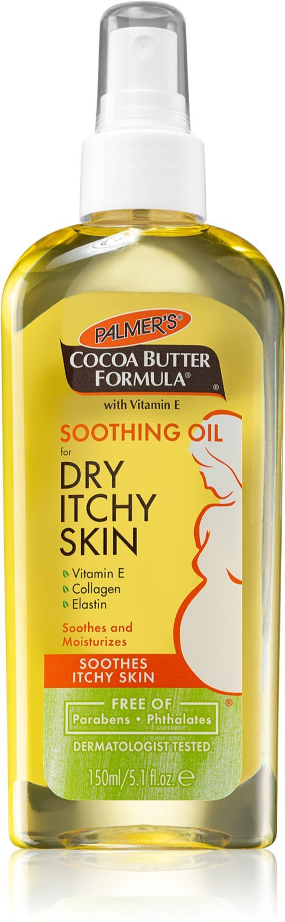 Palmer’s Pregnancy Cocoa Butter Formula - успокаивающее масло для тела для сухой и зудящей кожи /   150  ml  / GTIN 010181040504