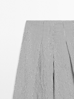 Massimo Dutti Брюки из легкой ткани в полоску, черный