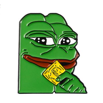 Пин на рюкзак и одежду. Лягушонок Пепе. Подготовился