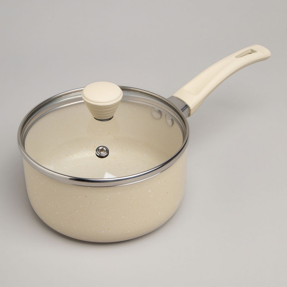 КОВШИК AGNESS АНТИП. ПОКР. РУЧКА SOFT TOUCH И СТЕКЛ. КРЫШКОЙ 1000 МЛ 14*7 СМ