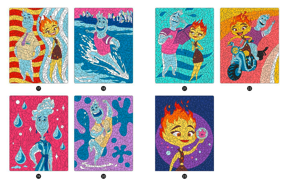 Hachette раскраска по номерам Disney Pixar - Coloriages Magiques - Mystères (7+) - ELEMENTAIRE