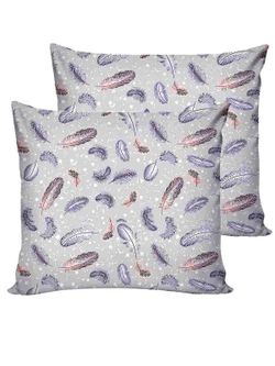 Постельное белье перкаль Сказка "Перо микс" 2-спальное  Наволочка 70х70 см 2 шт Простынь на резинке 160x200 см Пододеяльник 175x215 см