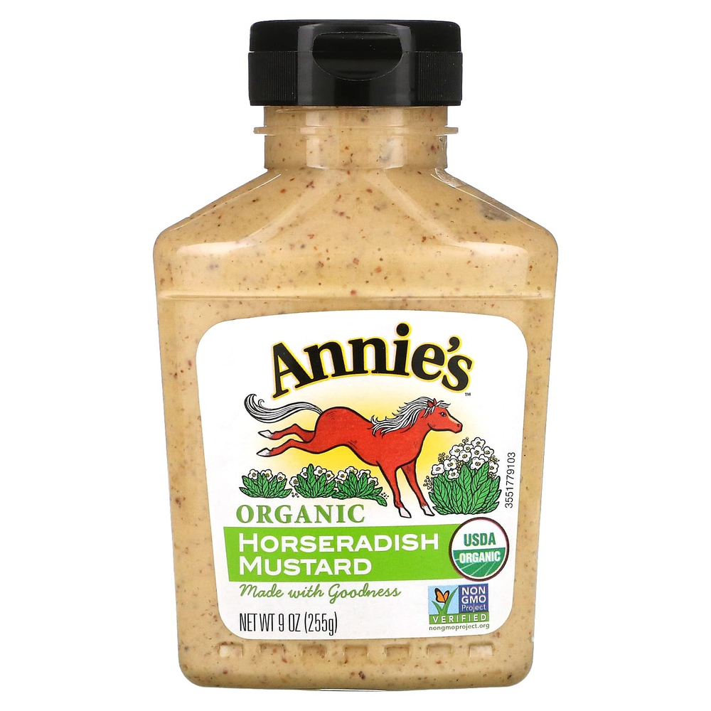 Annie's Naturals, органический продукт, горчица с хреном, 255 г (9 унций)