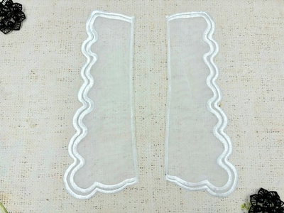 Воротник, вышивка на органзе, р. 23x9 см