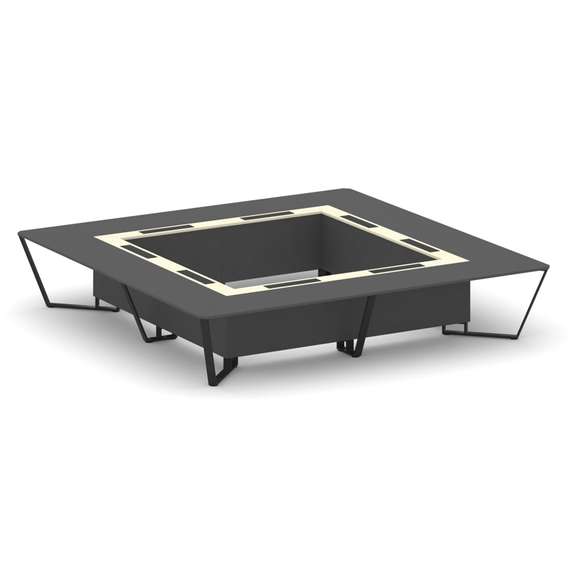 Steel Meet Стол переговорный квадратный KMK-PR.B.SP-20K2 Антрацит/Ваниль Глянец/Металл Черный 4000*4