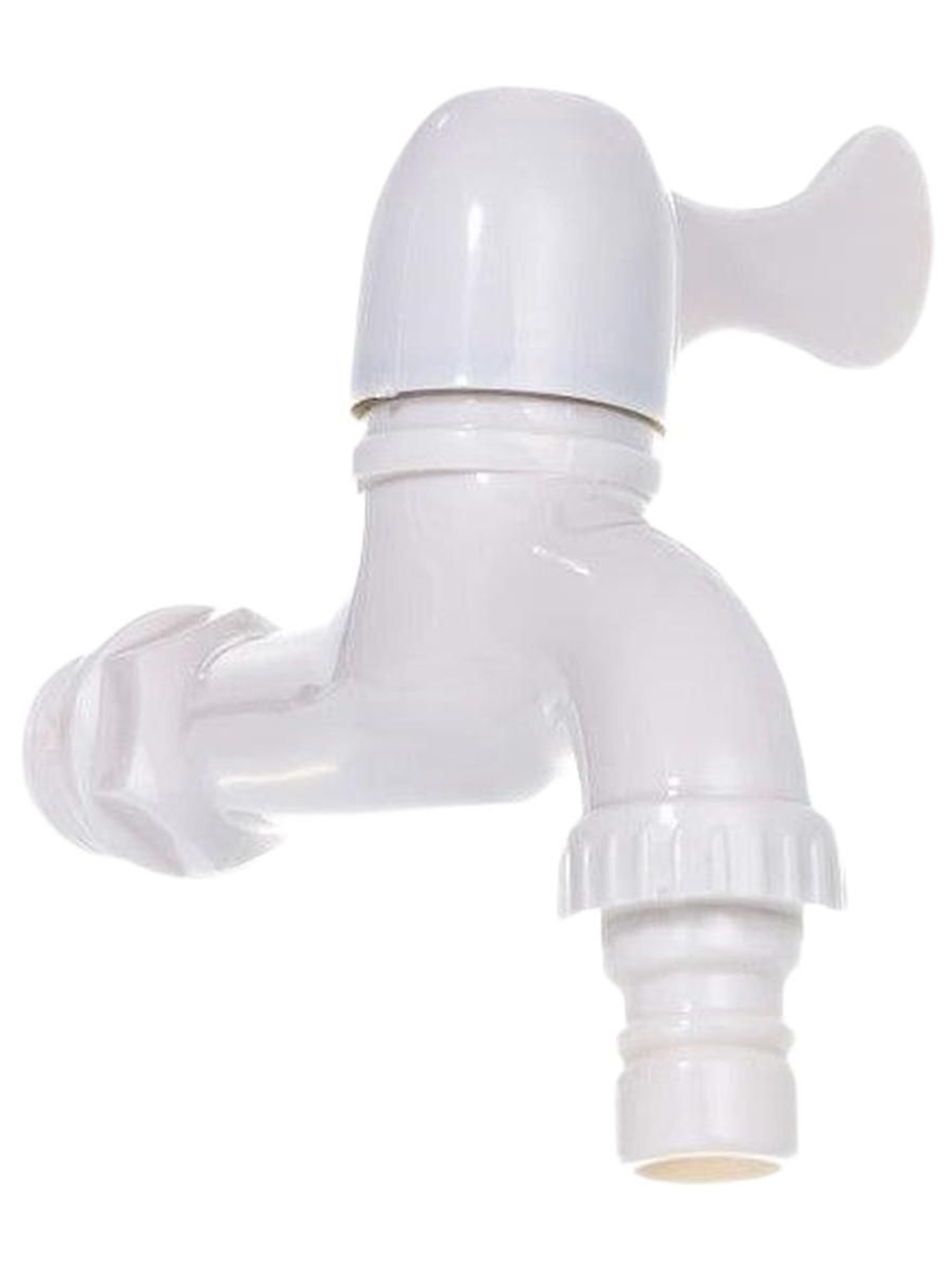 Кран с носиком ПЛАСТИК 1/2  БЕЛАЯ, ЭВЕРЕСТ (50/1шт)