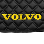Ковры VOLVO FM до 2008 года (экокожа, черный, черный кант, желтая вышивка)