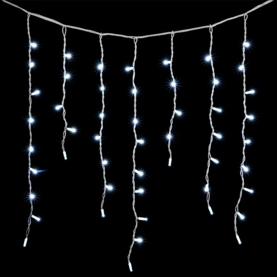 Светодиодная бахрома с колпачком 3,2*0,9 м., 168 белых LED ламп, каучуковый белый провод, LTC (LL168-8-2W)