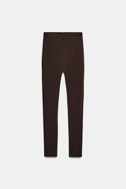 ZARA ЛЕГИНСЫ С ЭФФЕКТОМ КОРСЕТА, ТЕМНО-КОРИЧНЕВЫЙ