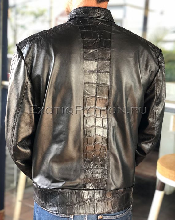 Куртка из кожи крокодила и кожи ягненка JT-78