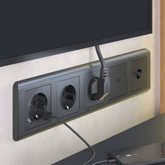 ТВ-розетка оконечная Werkel графит рифленый W1183004 4690389158681