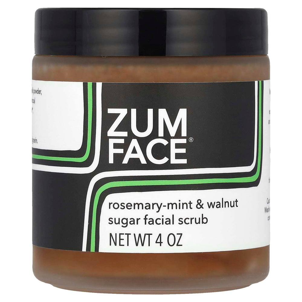ZUM, Zum Face®, сахарный скраб для лица, розмарин, мята и грецкий орех, 118 мл (4 унции)