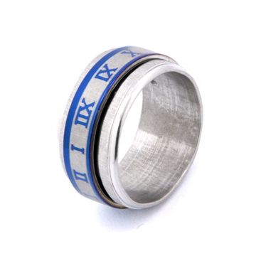 Кольцо стальное (83) "Римские цифры"