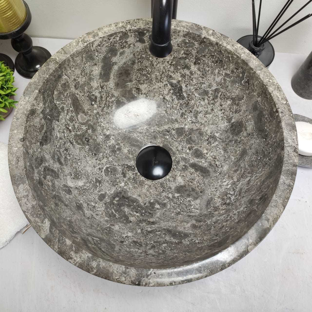 Раковина из мрамора Bowl Grey Small BM-00603  40x40x17 см