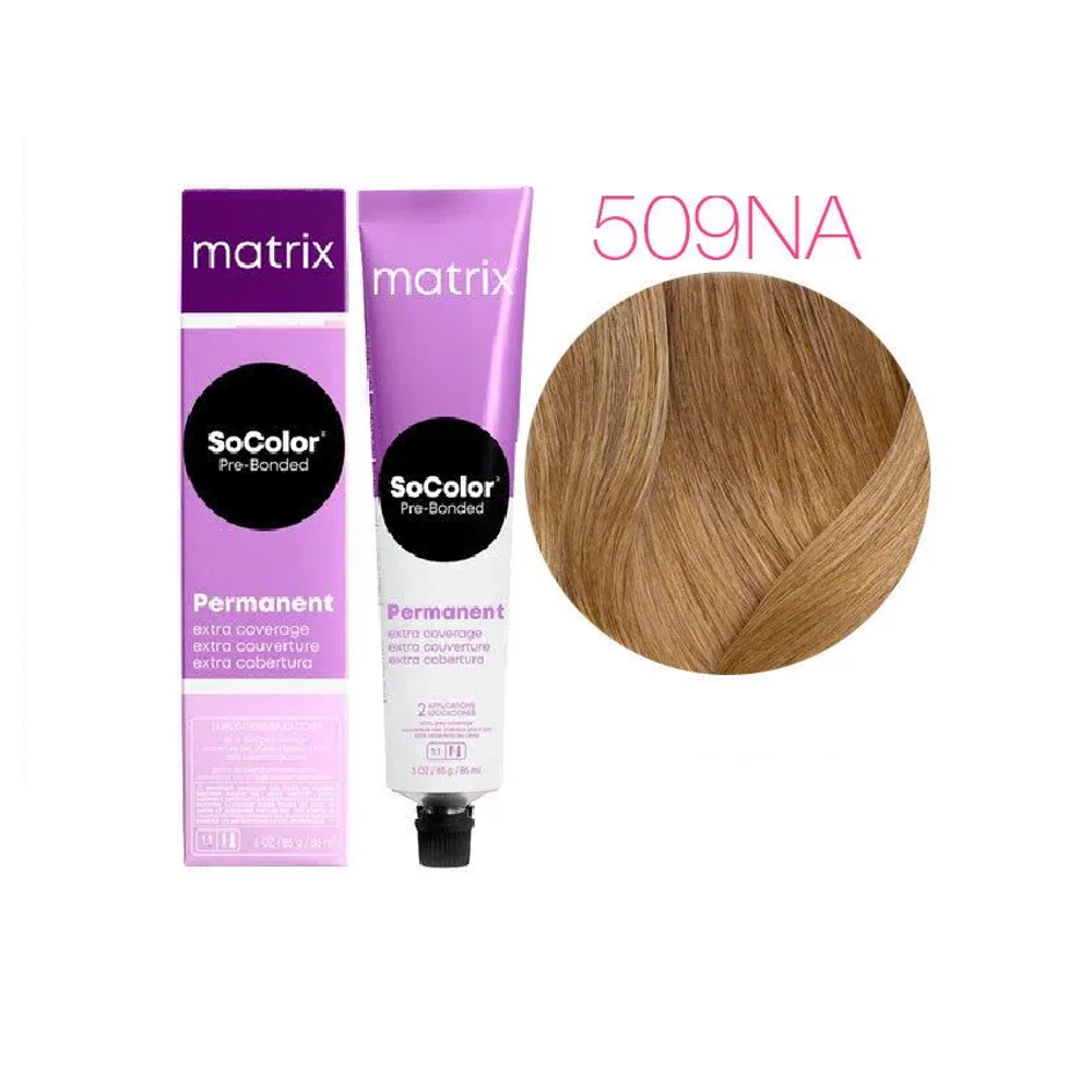 MATRIX SoColor Pre-Bonded стойкая крем-краска для волос 100% покрытие седины 90 мл 509NA очень светлый блондин натуральный пепельный