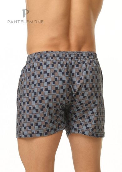 Трусы мужские семейные для больших мужчин Pantelemone PMBB-409, клетка синяя