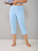 Пижама с бриджами КД-063/голубой-белыеогурцы