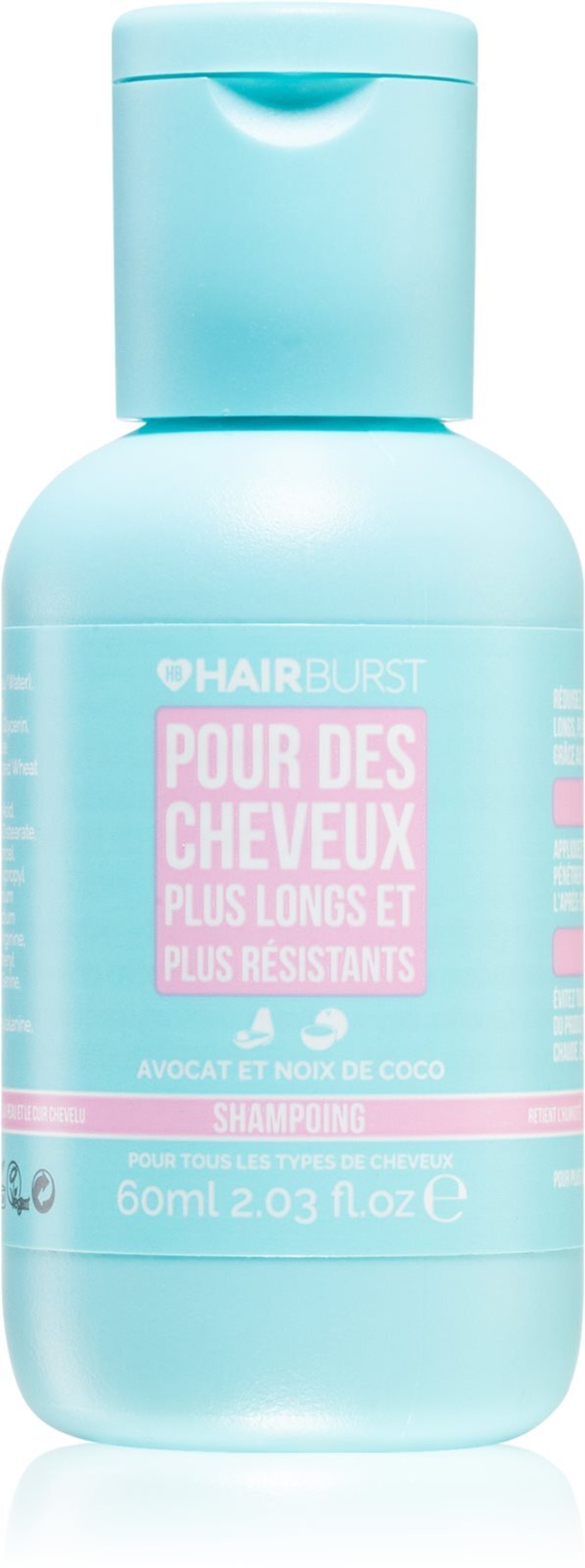 Hairburst Longer Stronger Hair - увлажняющий шампунь для укрепления волос и придания им большего блеска /   60  ml  / GTIN 5060743580127