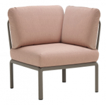 Модуль угловой пластиковый с подушками Nardi Komodo Elemento Angolo, тортора, розовый