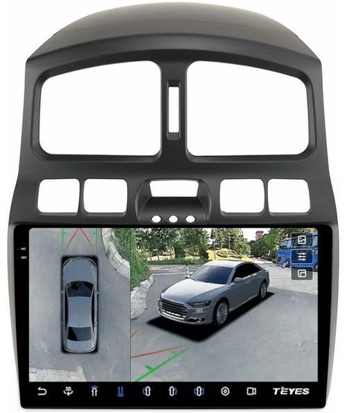 Магнитола для Hyundai Santa Fe 2000-2013 - Teyes CC3-2K-360 на Android 10, Быстрая, 2K QLED, CarPlay, 4G SIM-слот, 4 камеры в комплекте