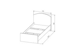 Кровать "Сканди" КРД 900.1 (дуб бунратти/белый глянец), ЛДСП, ДСВ Мебель