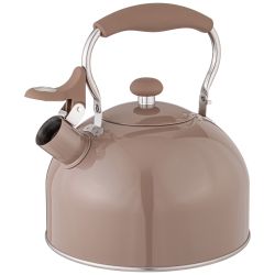 ЧАЙНИК AGNESS СО СВИСТКОМ 2,5 Л,НЖС ИНДУКЦИЯ, ЦВЕТ: ШОКОЛАД, УСТОЙЧИВОЕ ЖАРОПРОЧНОЕ ПОКРЫТИЕ