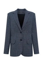 Жакет в клетку, Синий