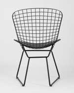 Стул обеденный Bertoia черный с черной подушкой 4 шт