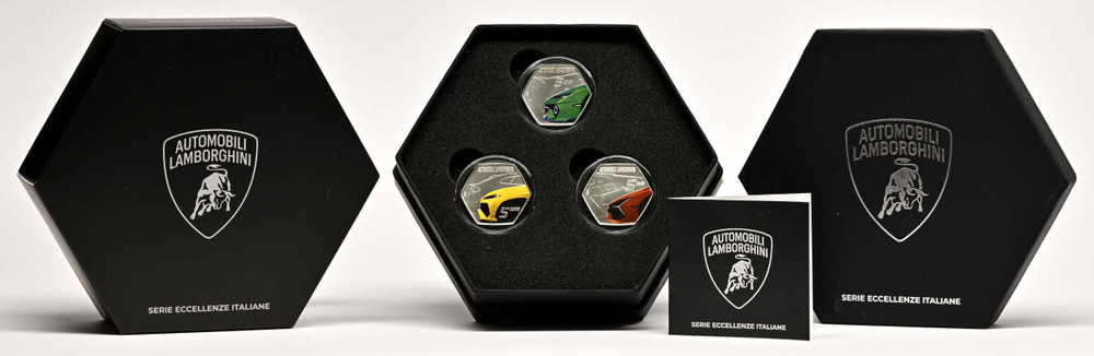 ИТАЛИЯ, 2025, 5 ЕВРО (ТРИ МОНЕТЫ) [СЕРЕБРО]