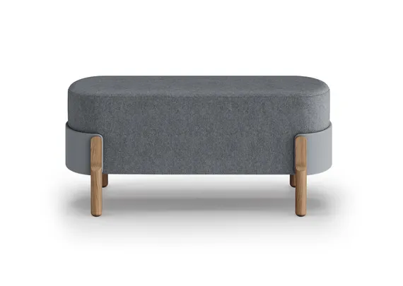 Банкетка Basic 100 см (светло-серый Твид, серый Нео, дуб)