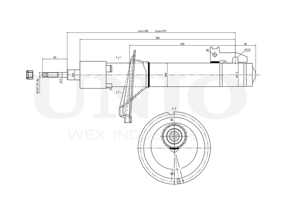 Амортизатор газовый передней подвески UNIO SAB-10623