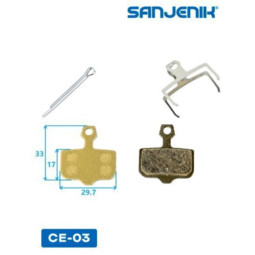 Колодки тормозные керамические Sanjenik CE-03 Kugoo G-Booster, M5, G1, Dualtron Thunder