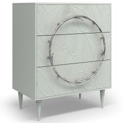 Комод Арт Колор leaves Классик Сильвер с 3 ящиками Серый дым