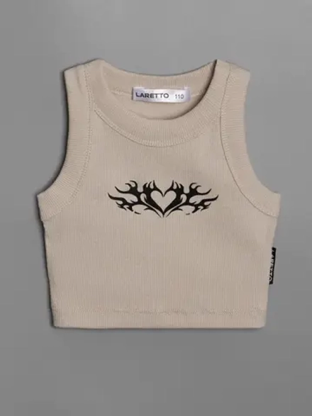 Летний кроп топ трикотажный детский