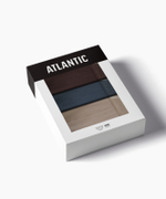 Мужские трусы слипы спорт Atlantic, 3 шт. в уп., бамбук, бежевые + коричневые + сине-зеленые, 3MP-213