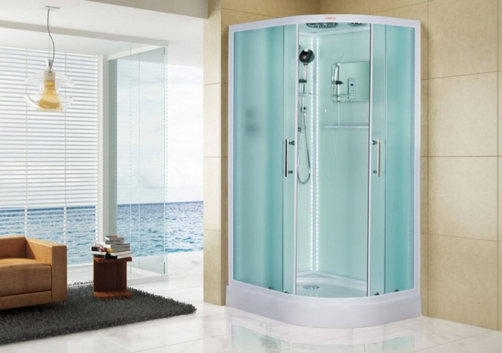 Душевая кабина Esbano (Эсбано) ES-L115CR L, с низким поддоном, с электрикой и LED освещением, 115х85х210