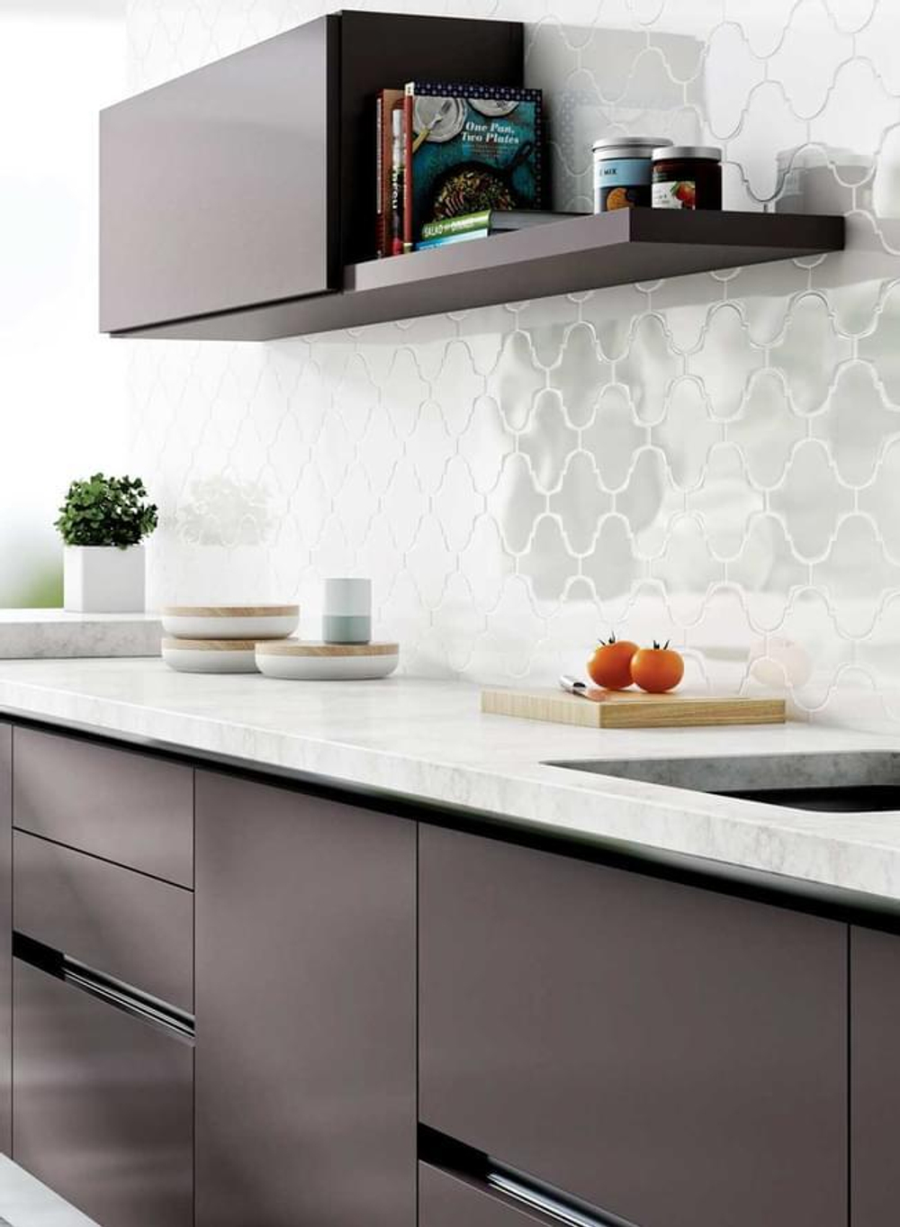 Adex Renaissance Arabesco Biselado Snow Cap 15x15