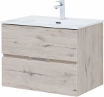Тумба с раковиной Aquanet Алвита New 303910 70 дуб веллингтон/белый