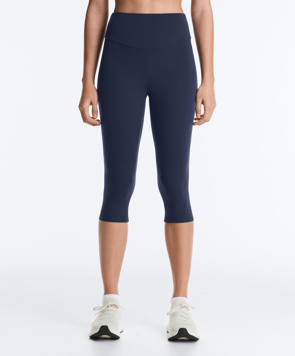 OYSHO Легинсы капри Compressive Core Control с высокой посадкой длиной 40 см, темно-синий