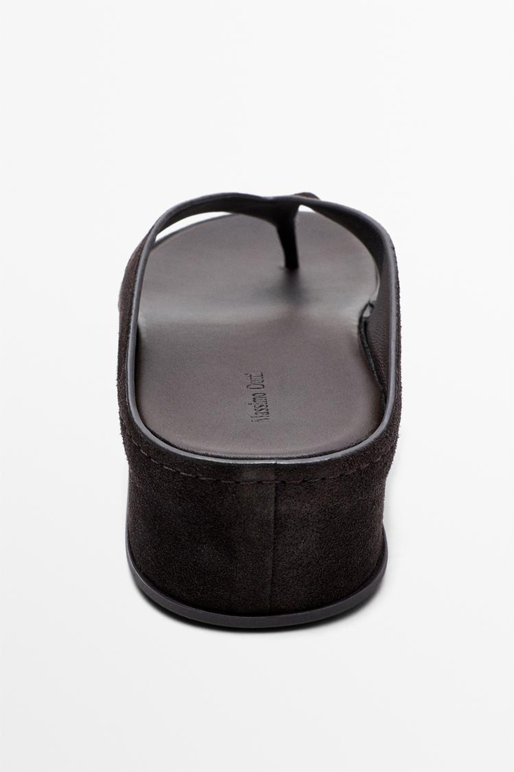 Massimo Dutti Кожаные сандалии на платформе, коричневый