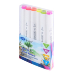 Маркер для скетчинга, двусторонние, Basir, серия "Яркие тона", трёхгранные, 14 мм, спиртовые, 6 шт