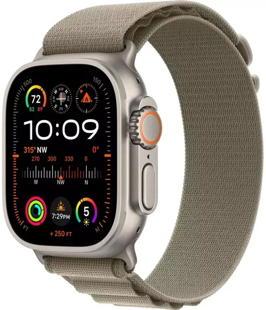 Умные часы Apple Watch Ultra 2 49 мм Titanium Case GPS + Cellular, Olive Alpine Loop (S)