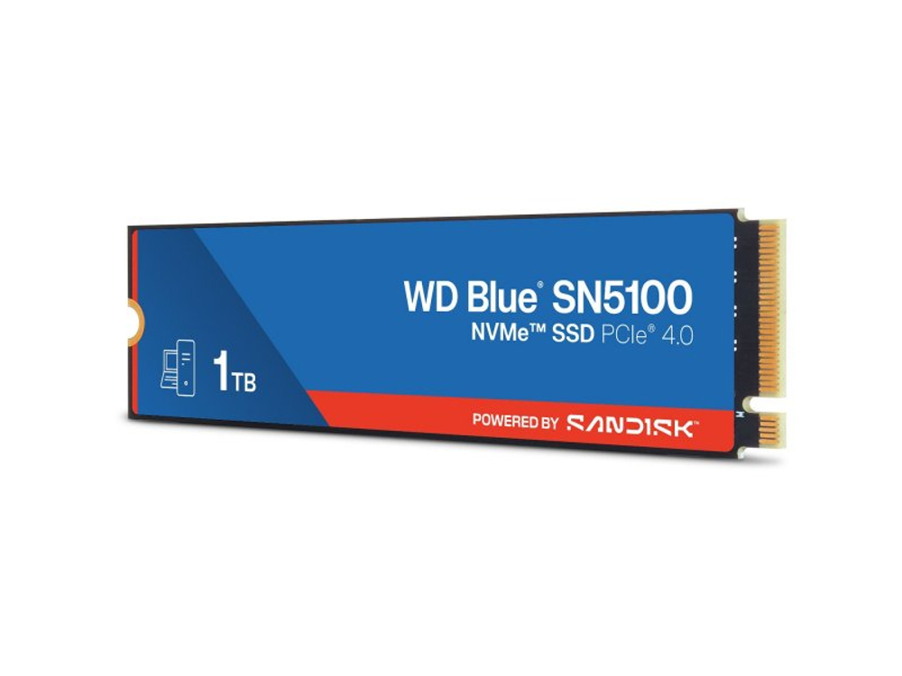 SSD накопитель Western Digital WD Blue SN510 1ТБ, M.2 2280, PCIe 4.0 x4, NVMe [WDS100T5B0E]