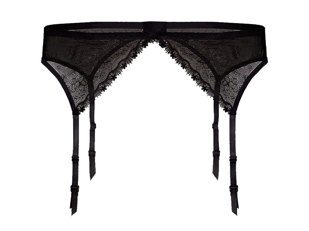 Кружевной пояс Rose с подтяжками для чулок (Размер: M) (Цвет: белый)