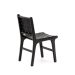 Стул Calixta из кожи и красного дерева с черной отделкой