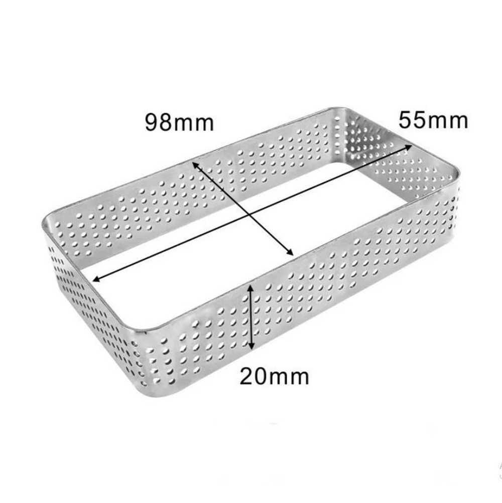 Прямоугольник для выпечки перфорированный 9,8x5,5 см, h=2 см