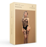 Боди-комбинезон Le Frivole с кружевом и имитацией чулок черный S/XXL